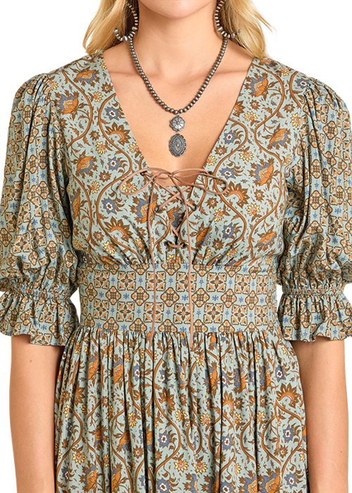 Rock & Roll Denim Women's Jade Mixed Print Mini Dress BWD1R06957