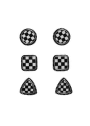 Blazin' Roxx Checkered 3 Pair Earrings 301003862