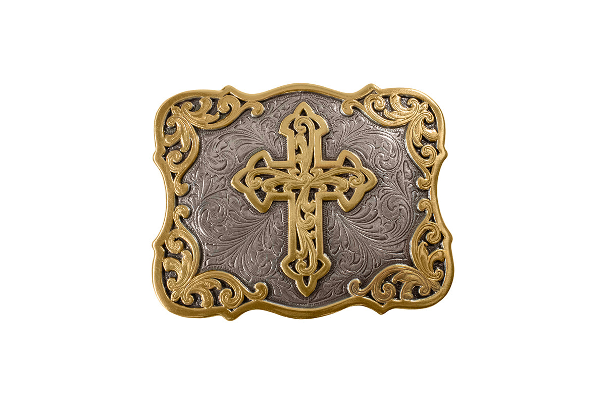 Blazin' Roxx Rectangle Cross Filigree Buckle 37965