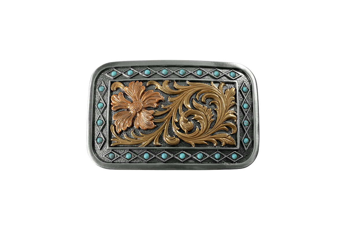 Blazin Roxx Women's Flowers with Turquoise Buckle 37966