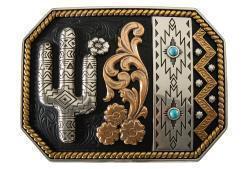 Blazin' Roxx Multi Finish Cactus Buckle 37942