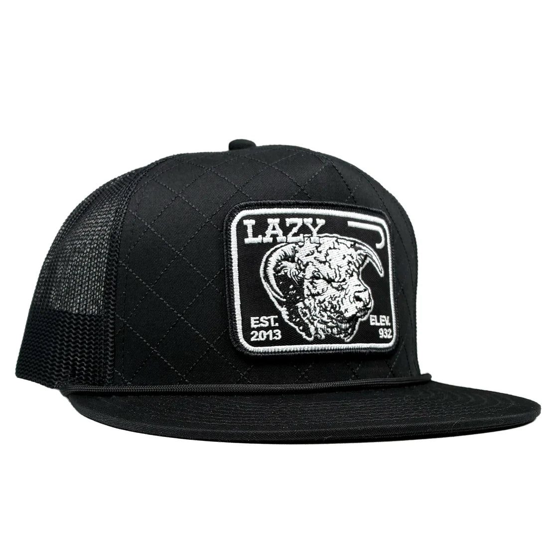 Lazy J Ranch Wear Black Elevation Classic Rope Trucker Cap BLACK4QR-ELEV