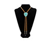 Double S Large Turquoise Colored Stone Bolo 22434