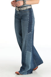 Cruel Denim Women's Wide Leg Patchwork Jeans CB77354001