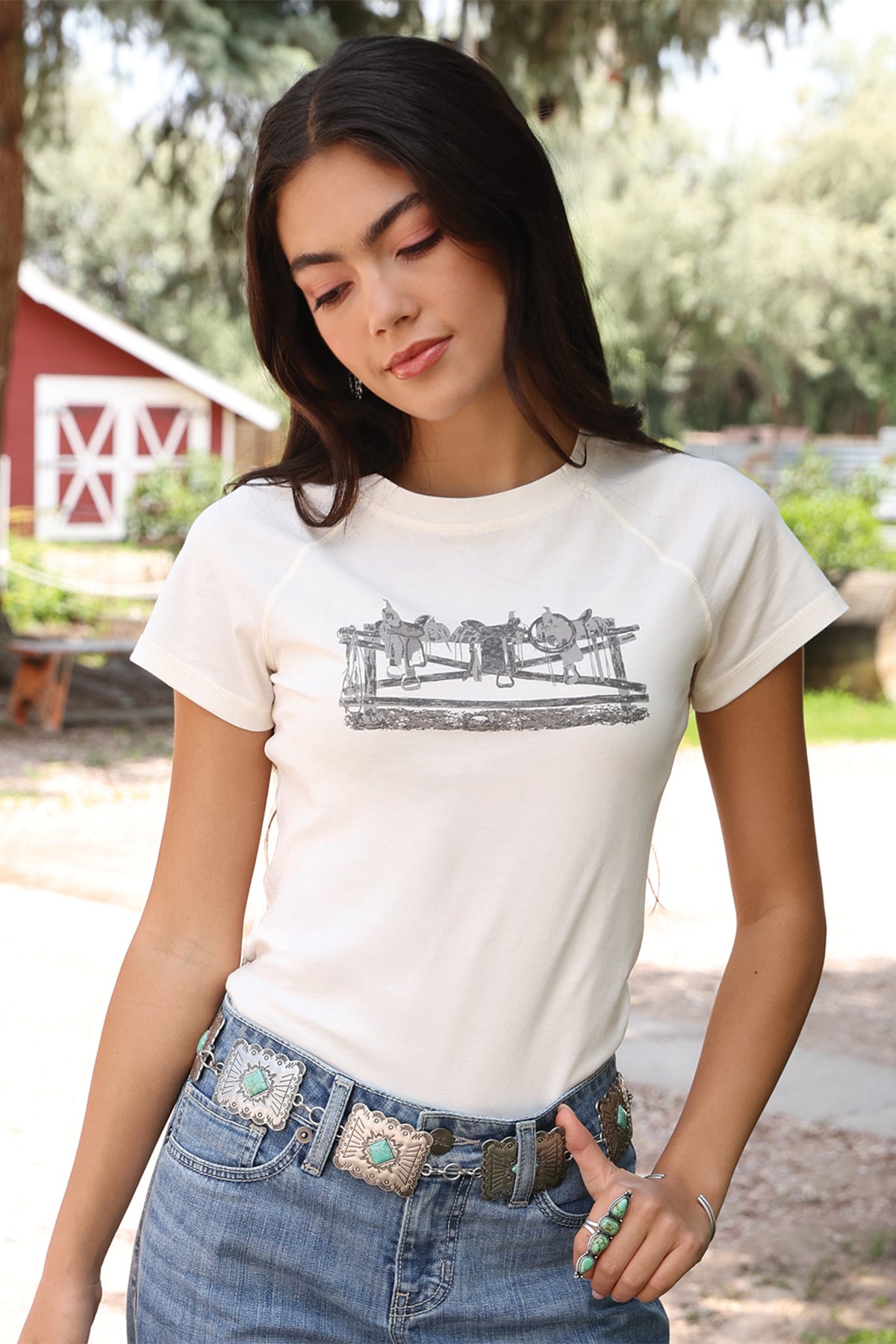 Cruel Girl Women's Saddle Graphic Tee CTK7539002