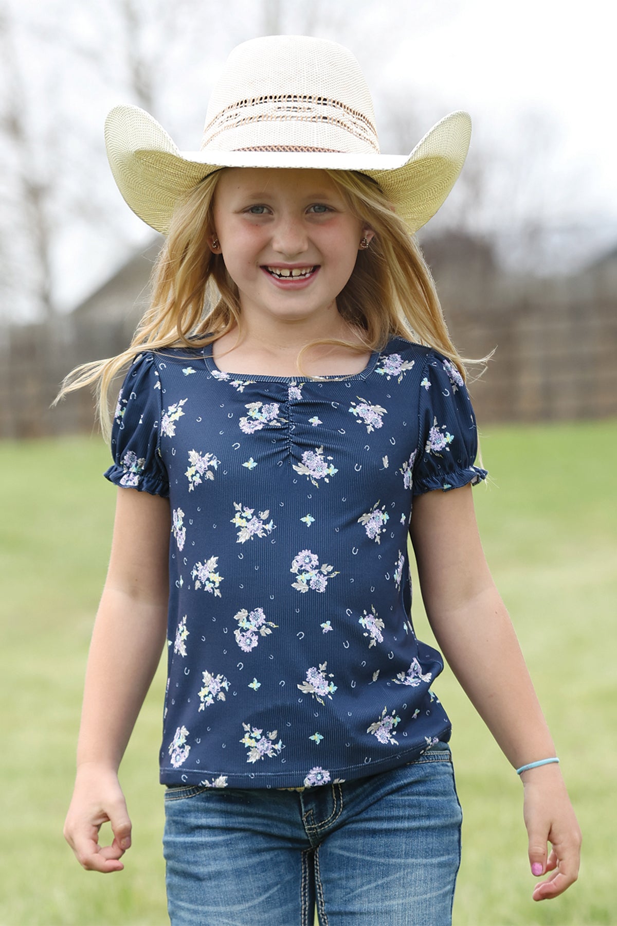 Cruel Girl Kid's Navy Floral Top CTK8015001