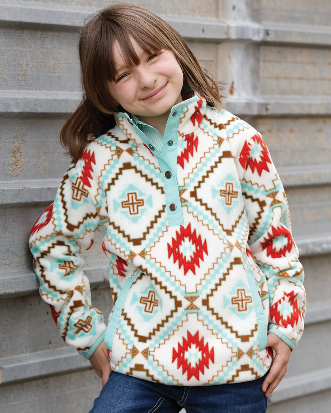 Cruel Girl's Fleece Printed Pullover CWK8250011
