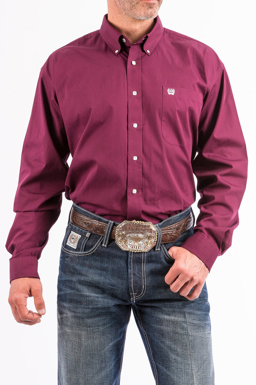 Cinch Men's Burgundy Button Down Shirt MTW1104239
