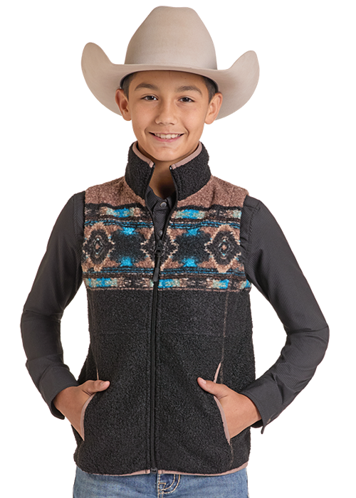 Powder River Boy's Southwestern Vest DB98C09254