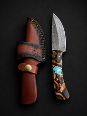 Titan Copper Canyon Demascus Blade Knife TK-521