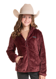 Powder River Girl's Wine Sherpa Jacket DG92C09297