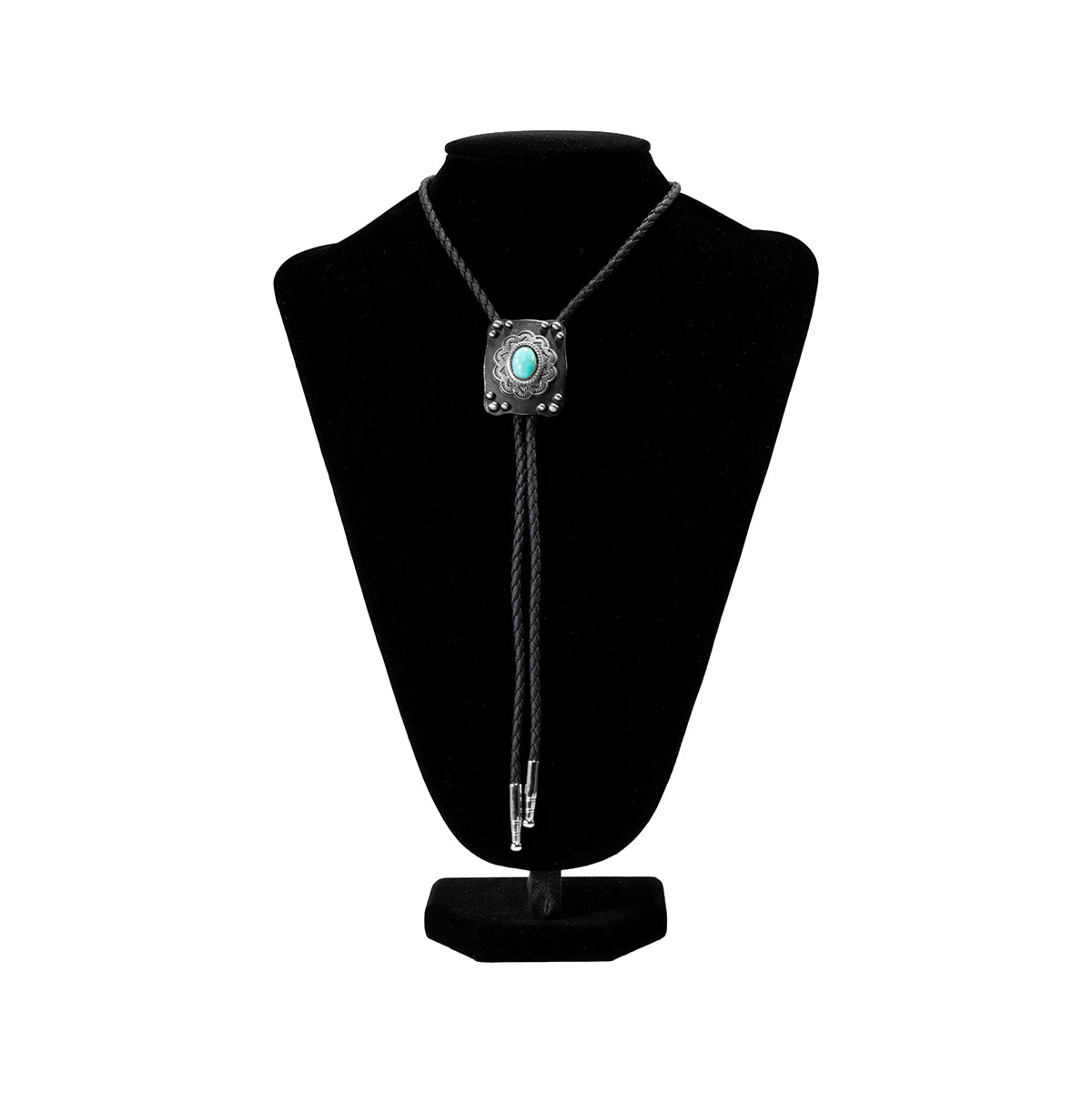 Double S Dark Antique Turquoise Bolo Tie 22413