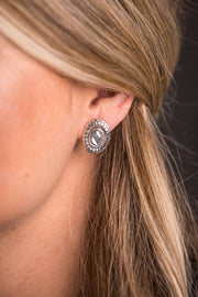 West & Co. Flower Stamped Concho Earrings