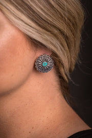 West & Co Flower Concho Earrings