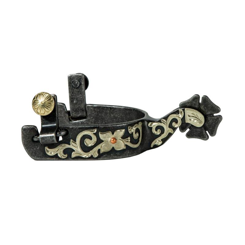 Professional's Choice 1" Cloverleaf Rowel Silver Spurs PCSP-1041
