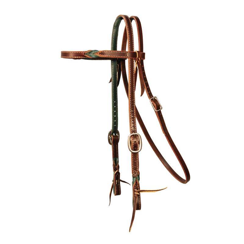 Professional's Choice 5/8" Twist Emerald Burgundy Browband Headstall 5244EMD