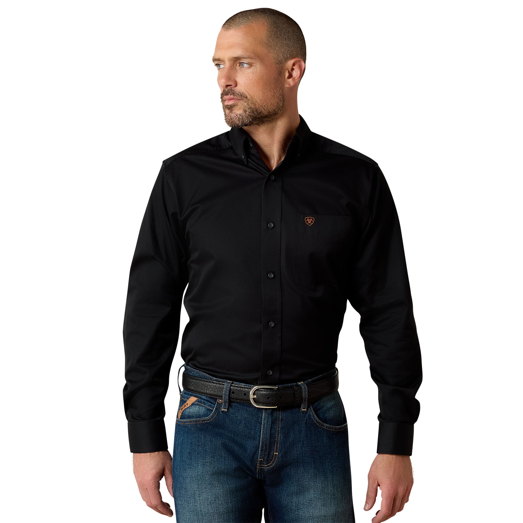 Ariat Men's Fitted Solid Black Shirt 10034229