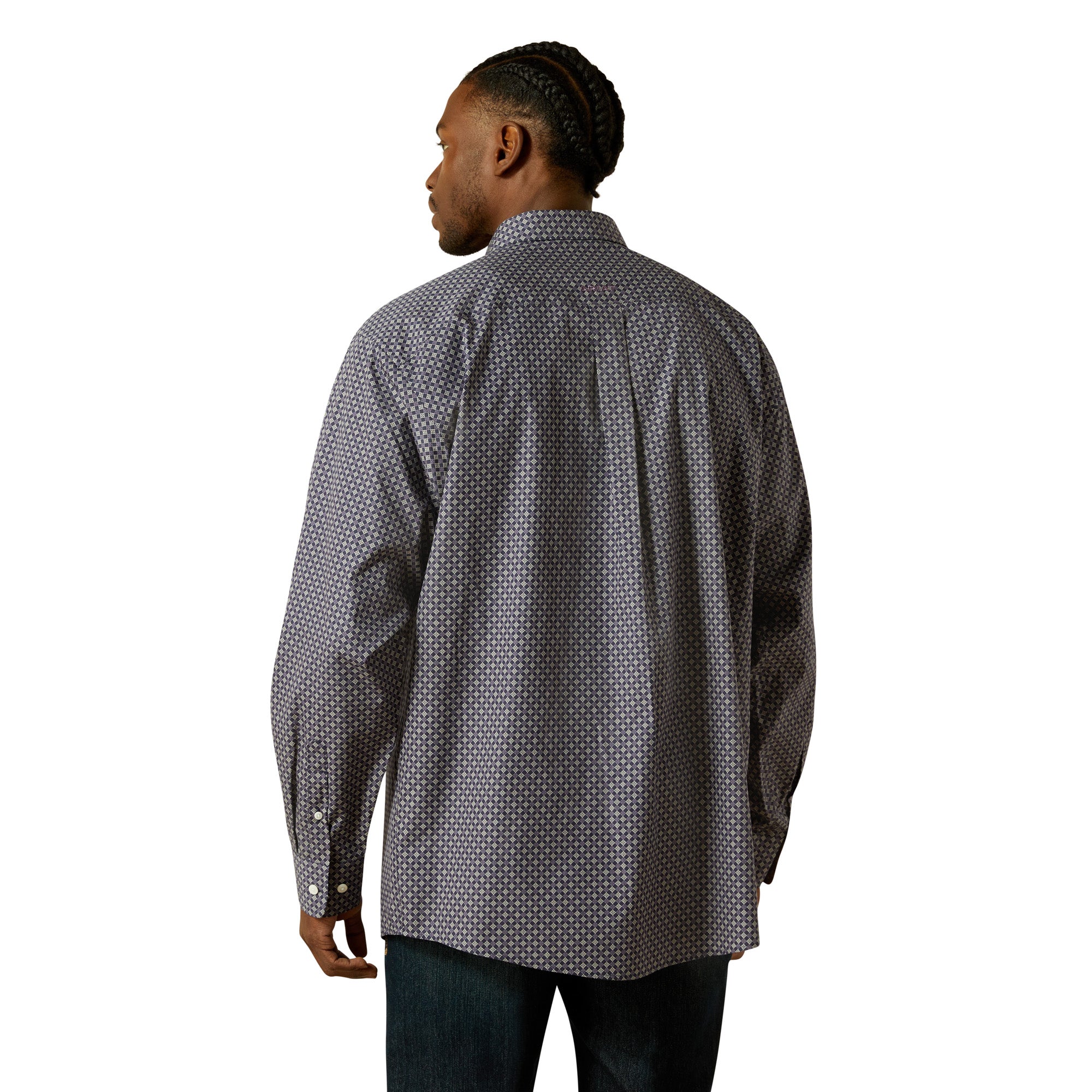 Ariat Men's Navy Wrinkle Free Dale Classic Fit Button Down Shirt 10062195