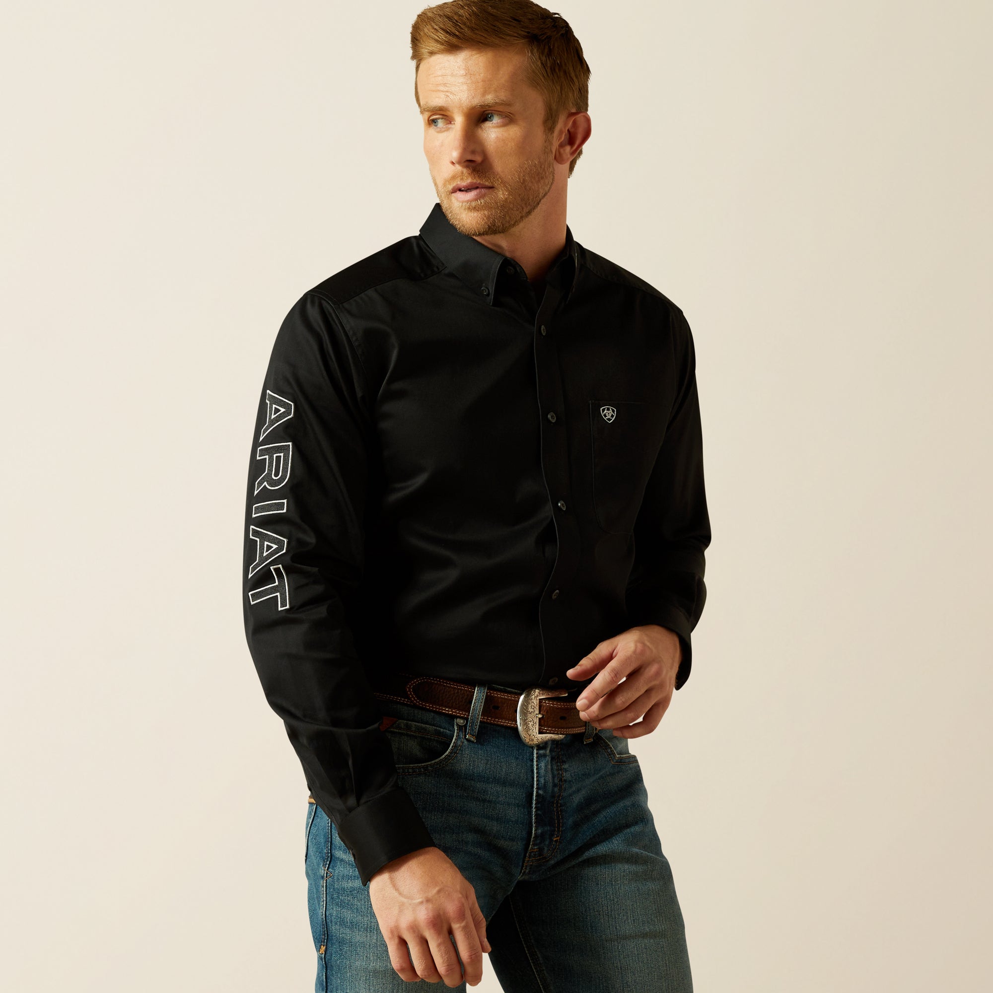 Ariat Men's Team Logo Twill Fitted Button Down Shirt