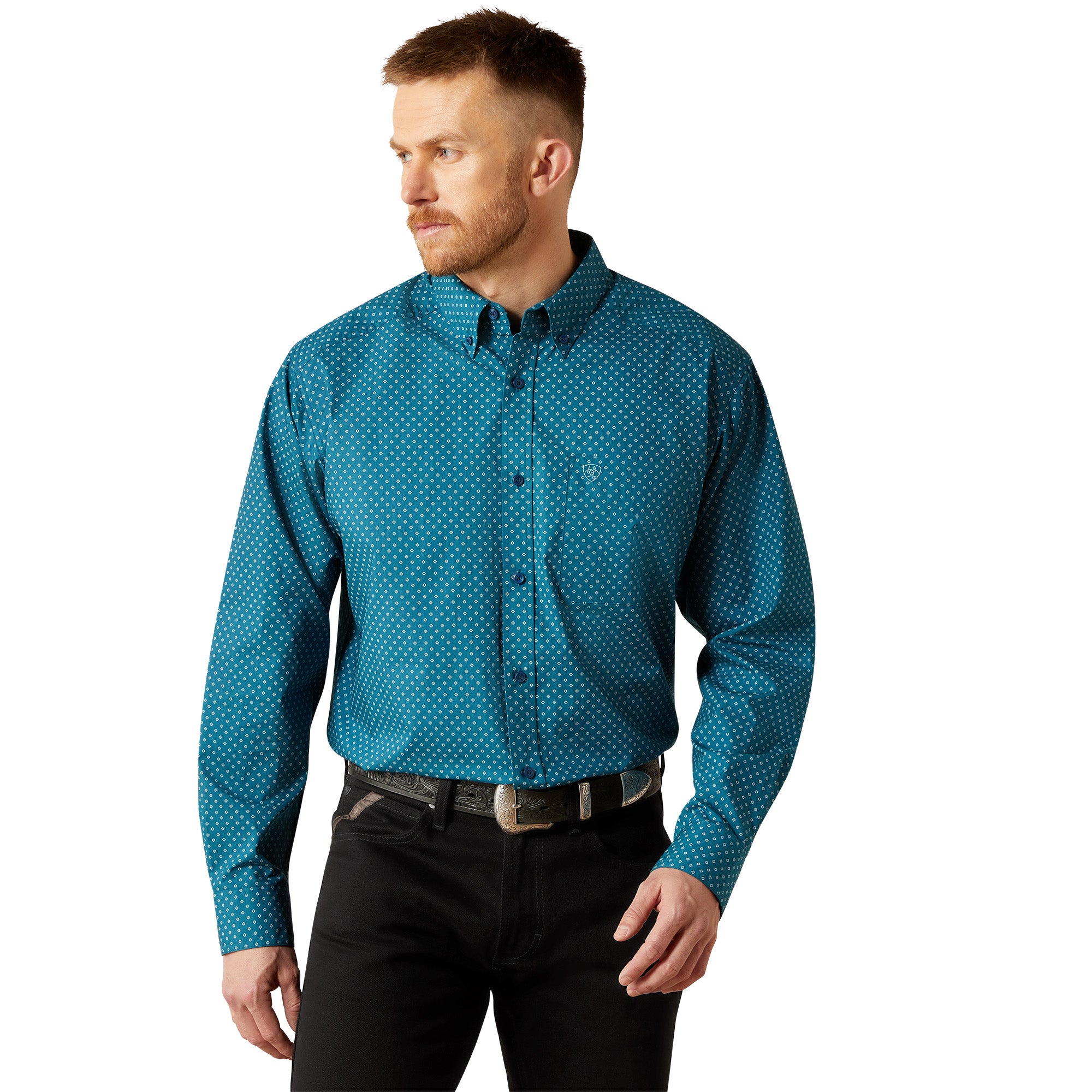 Ariat Men's Dark Teal Tyce Classic Fit Button Down Shirt 10065768