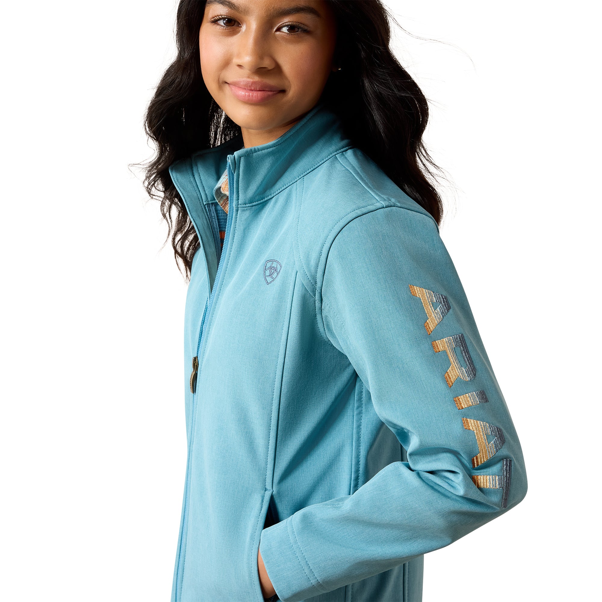 Ariat Girl's Adriatic Blue Logo Softshell Jacket 10079563