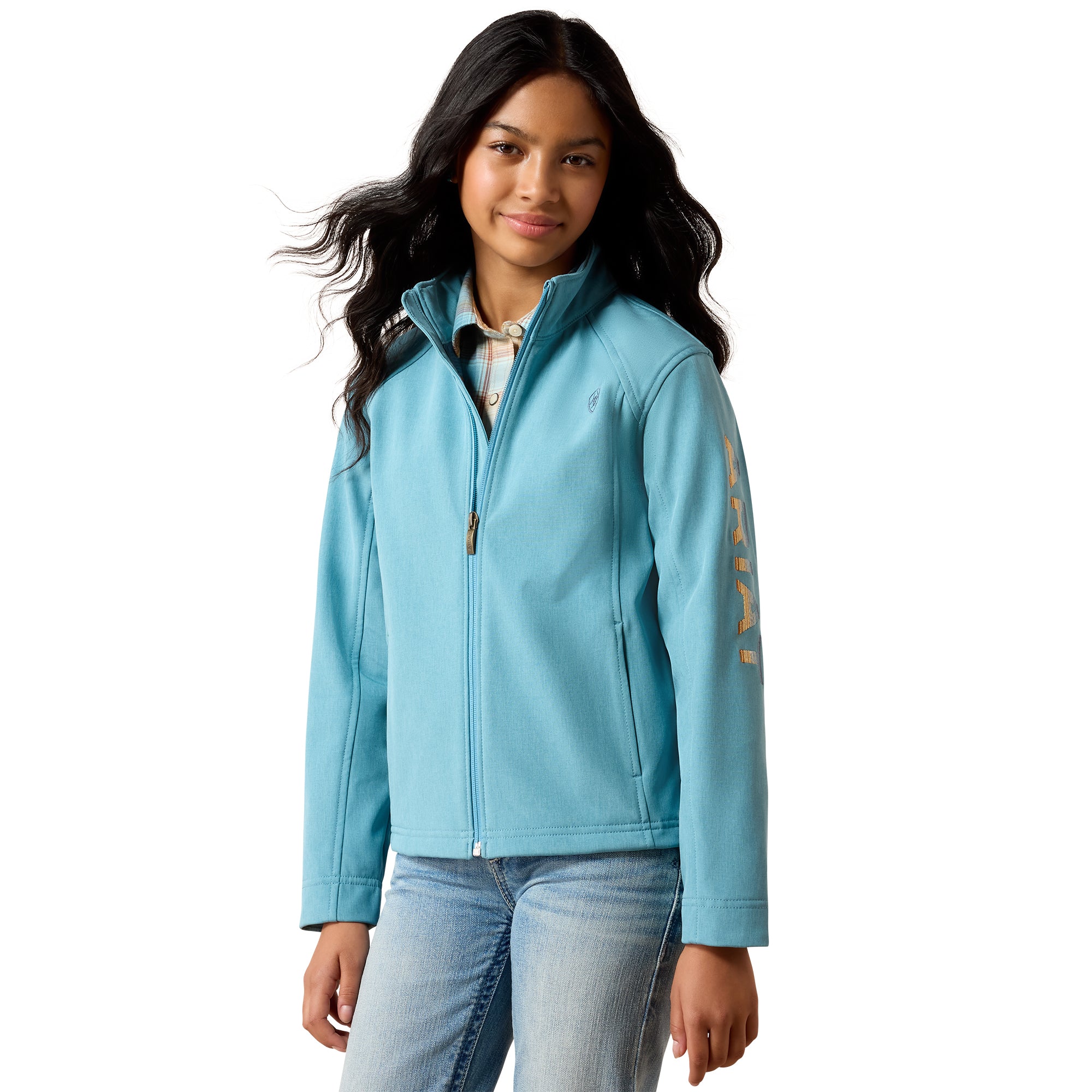 Ariat Girl's Adriatic Blue Logo Softshell Jacket 10079563