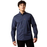 Ariat Men's Navy Mini Geo Maxx Modern Slim Fit Button Down Shirt 10079251