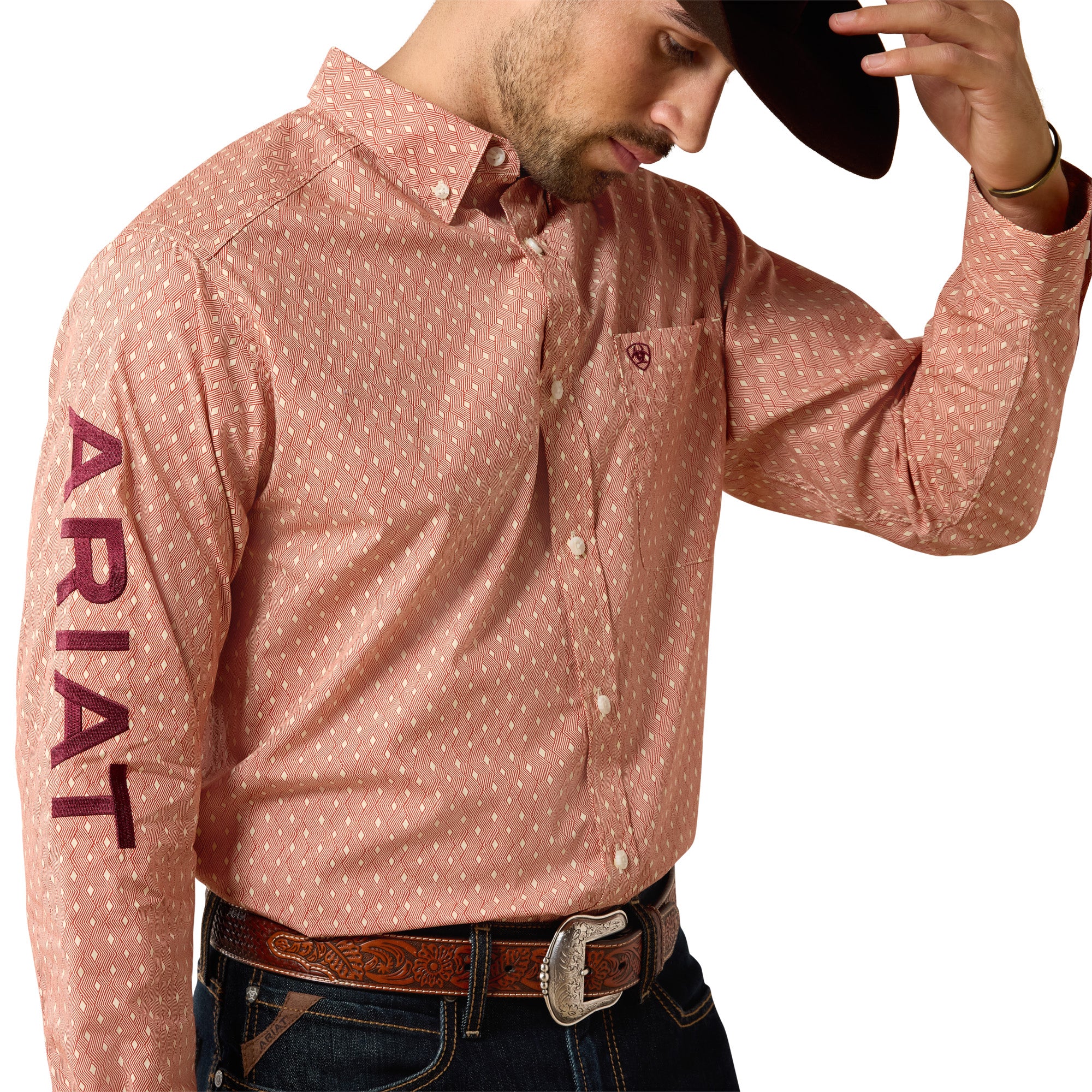 Ariat Men's Ketchup Multi Geo Print Team Dixon Classic Fit Button Down Shirt 10079372