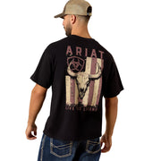 Ariat Men's Washed Black Bison Legend Flag ToughStock T-Shirt 10079380