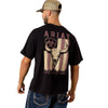 Ariat Men's Washed Black Bison Legend Flag ToughStock T-Shirt 10079380