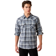 Ariat Men's Sargasso Sea Plaid Retro Harish Fitted Snap Front Shirt 10079438