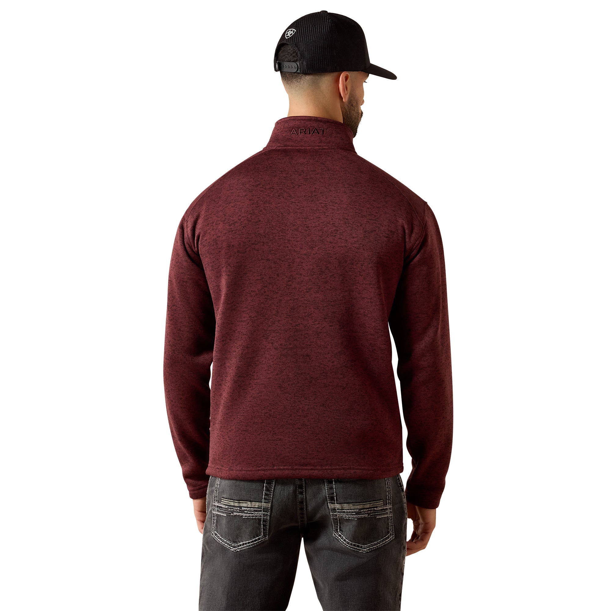 Ariat Men's Red Mahogany Caldwell 1/4 Zip Sweater 10079456