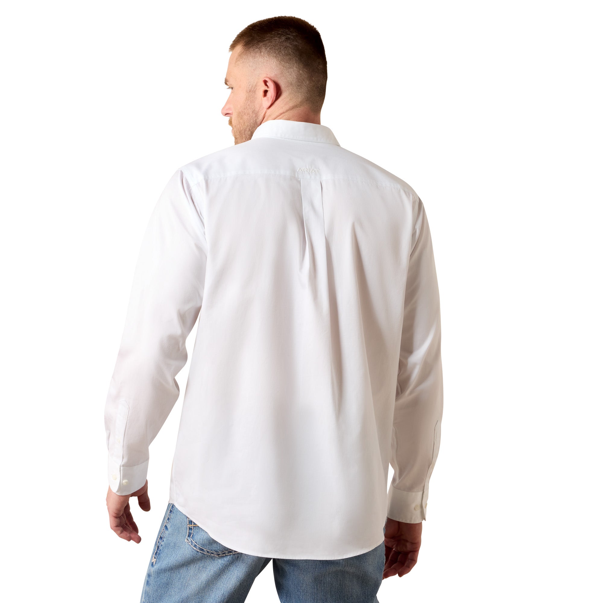Ariat Men's White Standard Twill Classic Fit Button Down Shirt 10080910