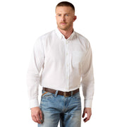 Ariat Men's White Standard Twill Classic Fit Button Down Shirt 10080910