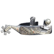 Professional's Choice Silver Floral 6pt Rowel Spur PCSP-501