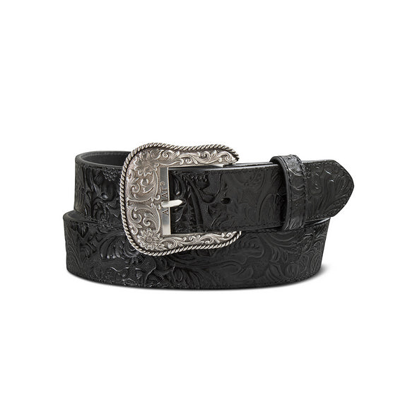 Ariat Women's Black Floral Embossed Belt A1568701