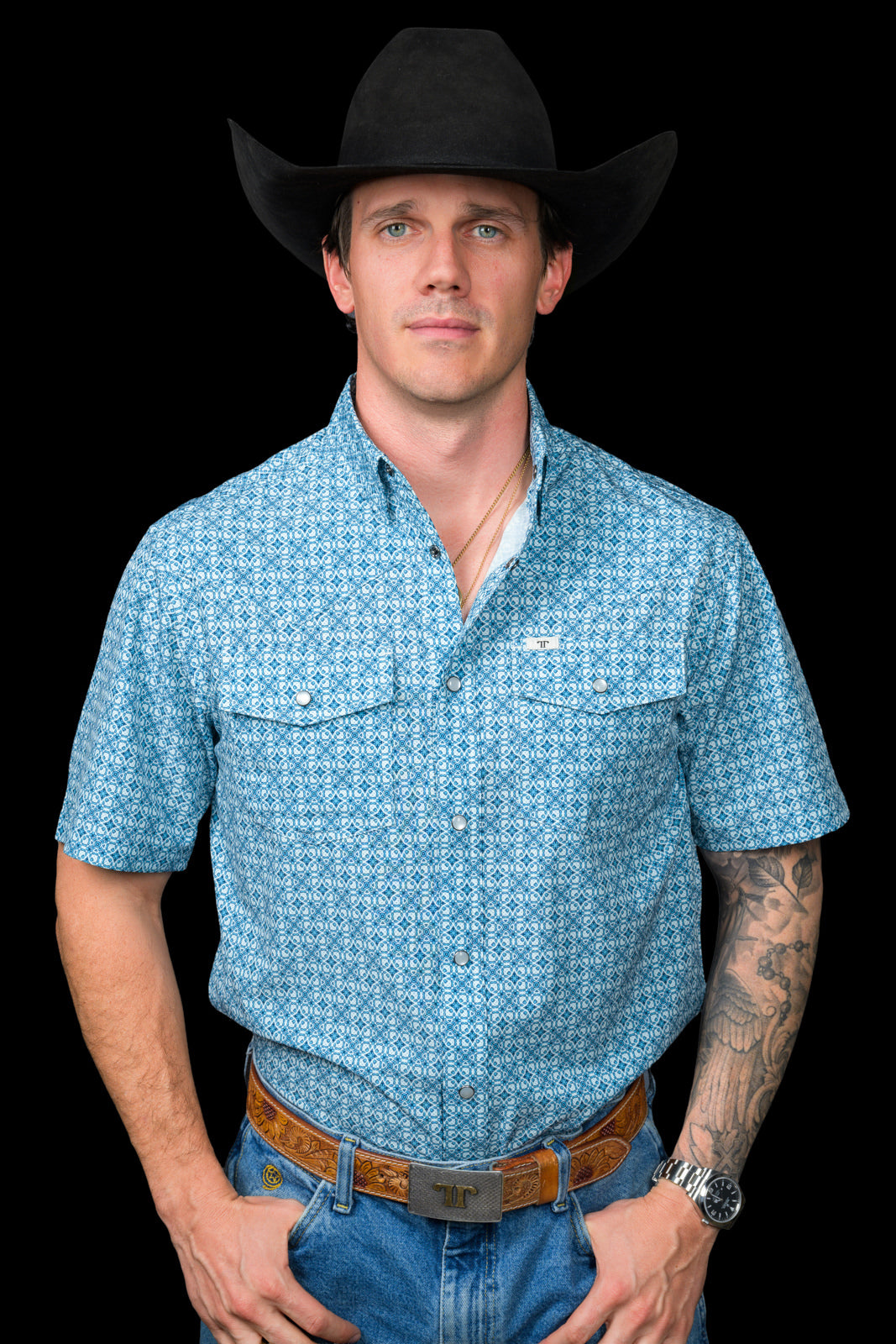 Ferrell The Clint Short Sleeve Pearl Snap Shirt FPS1026106