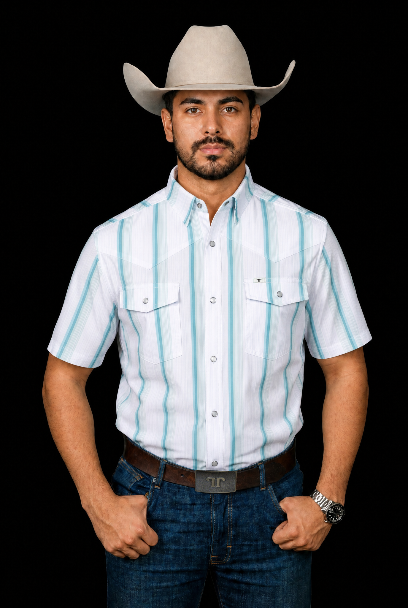 Ferrell Men's The Tristan Grey Green Short Sleeve Shirt FPS1026116