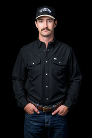 Ferrell Men's Core Black Long Sleeve Snap Shirt FSL1002335