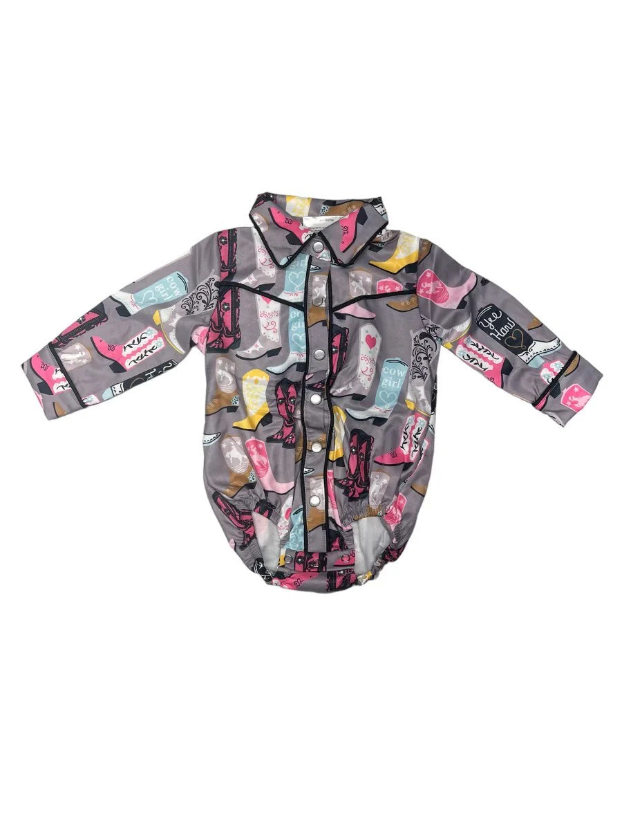 Shea Baby Infant/Toddler Girl's Boot Snap Front Shirt