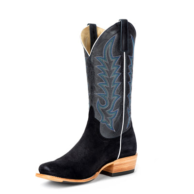Horse Power Men's Black Suede and Blue Goat Western Boot HP9502