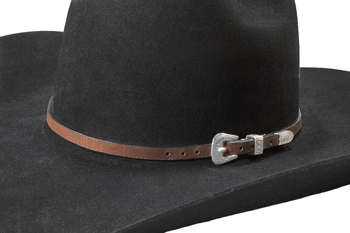 Twister Smooth Brown Leather Hatband 0282002