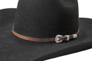 Twister Smooth Brown Leather Hatband 0282002