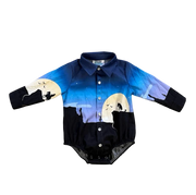 Shea Baby Boy's Blue Retro Cowboy Snap Front Shirt RTSNAP01