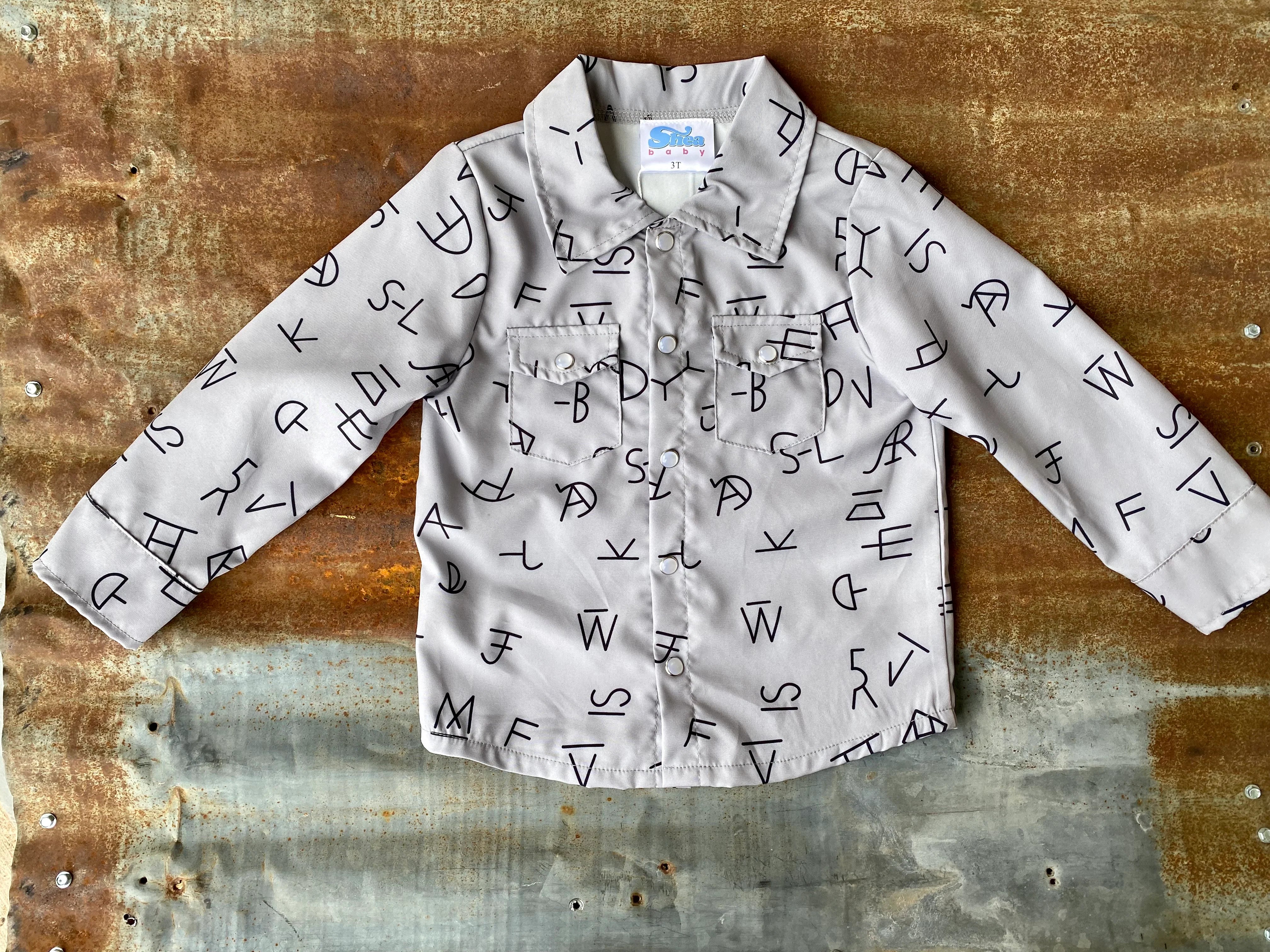 Shea Baby Boy's Brand Print Snap Front Shirt #SNAP06