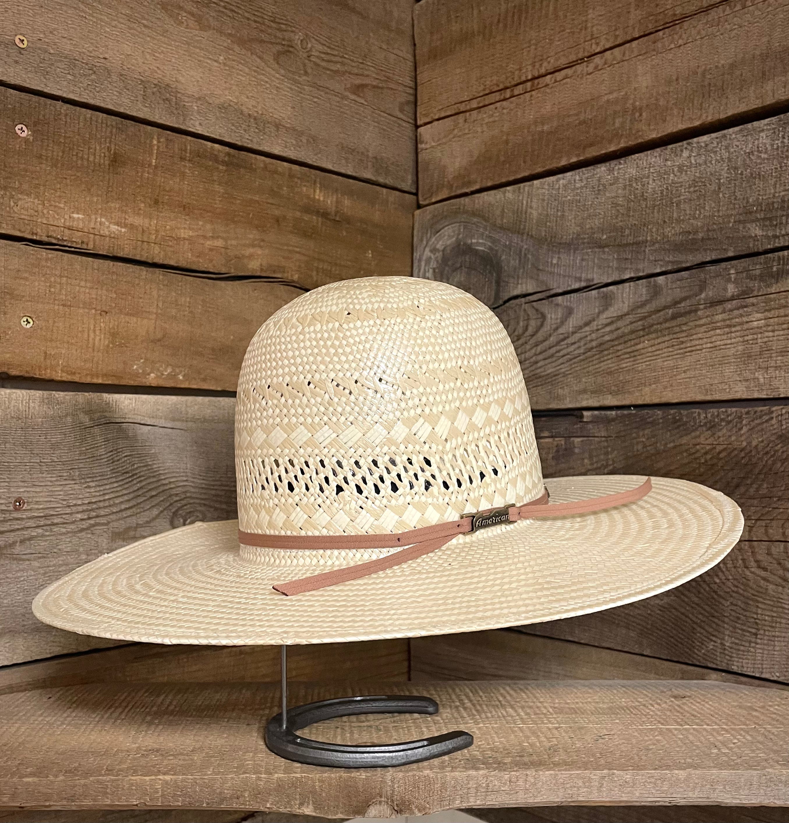 American 845 4 1/4" Open Crown Straw Hat