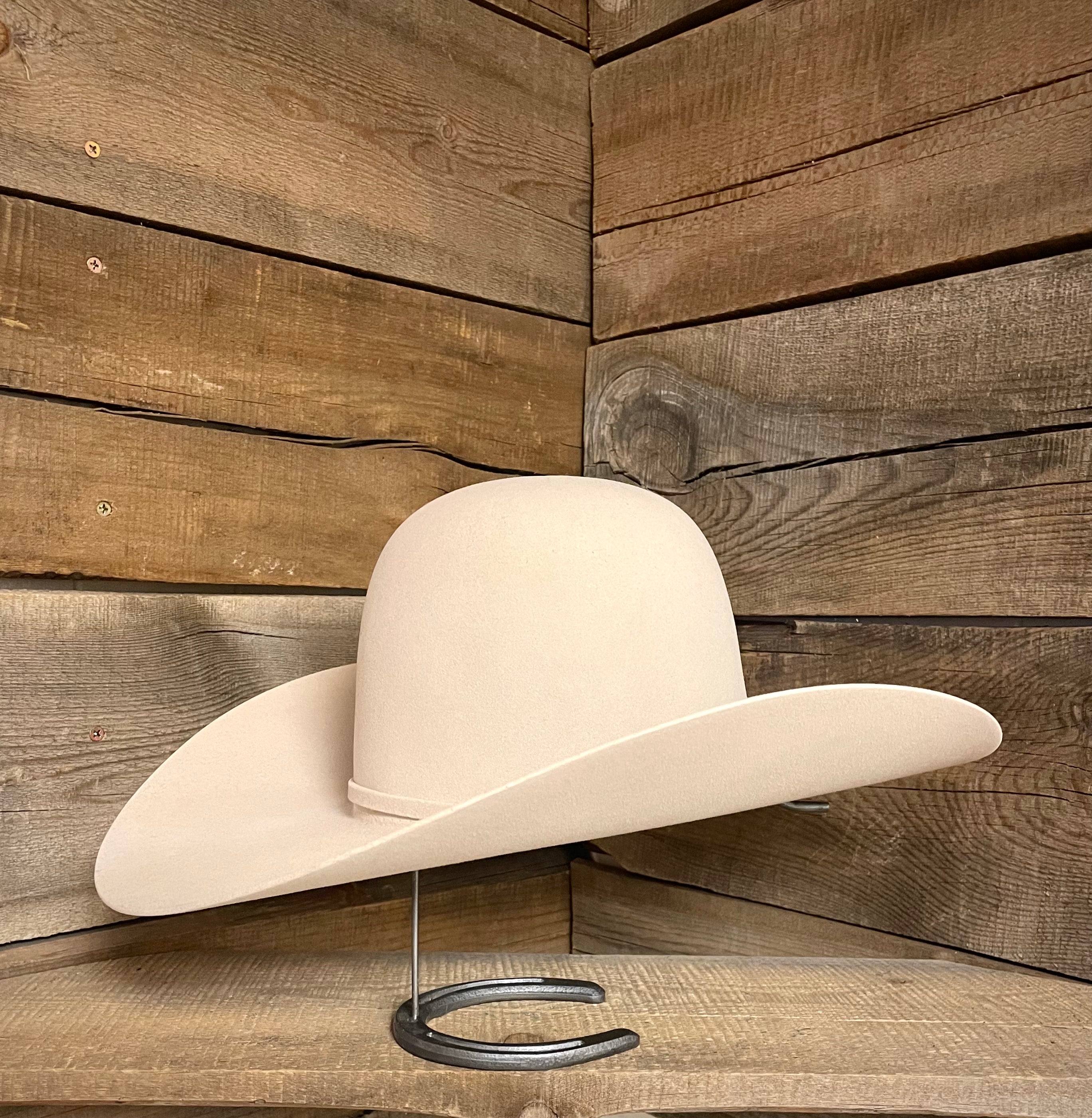 American 10X Silver Belly 4 1/2" Open Crown Hat