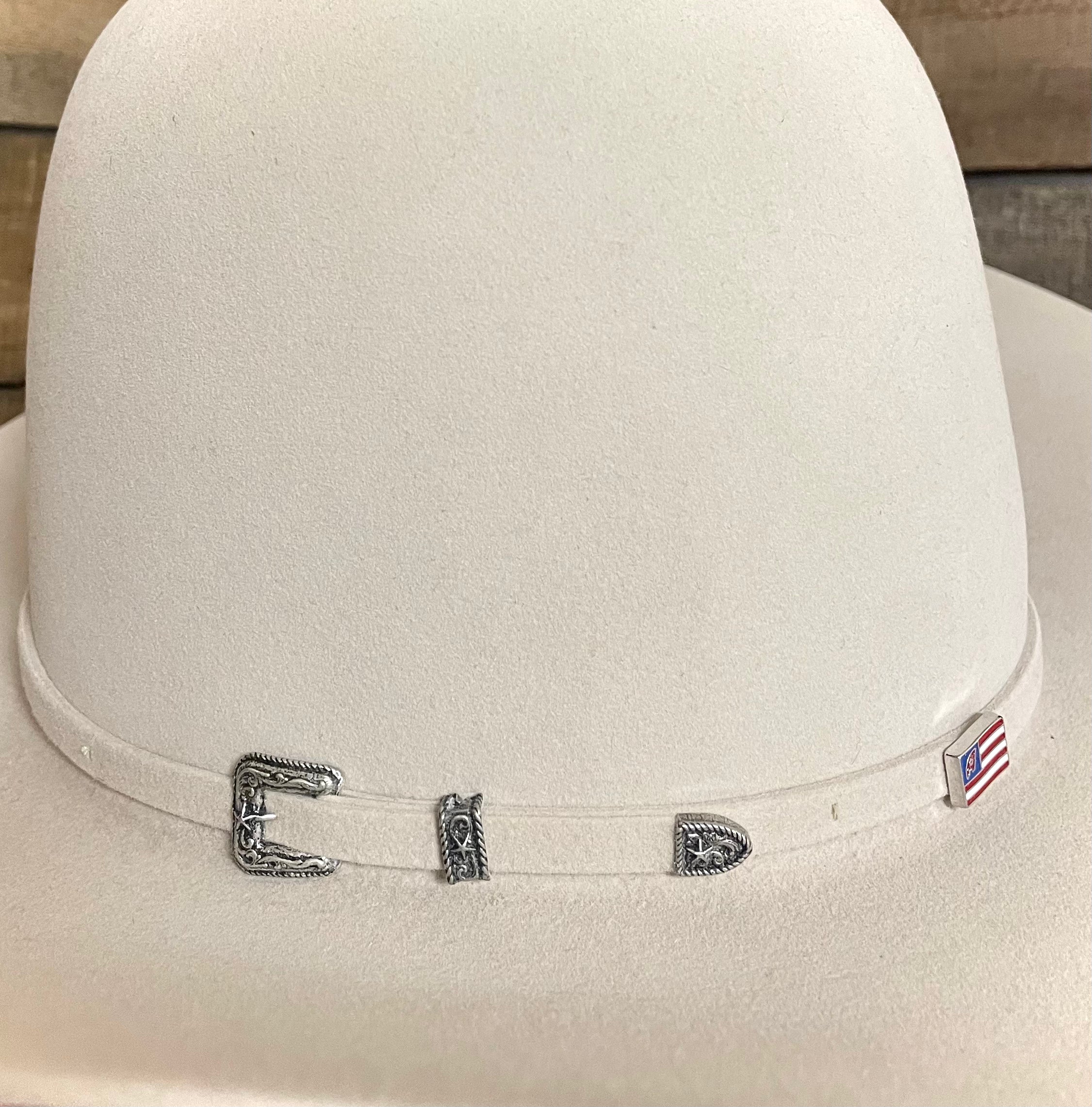 American 10X Silver Belly 4 1/2" Open Crown Hat