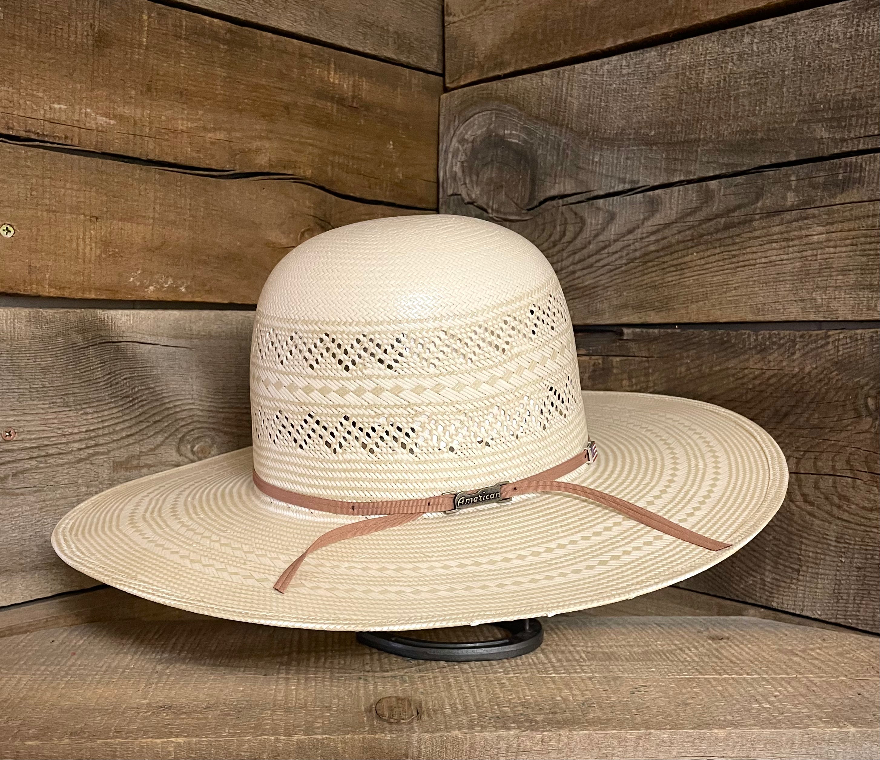 American 6900 4 1/4" Open Crown Straw Hat