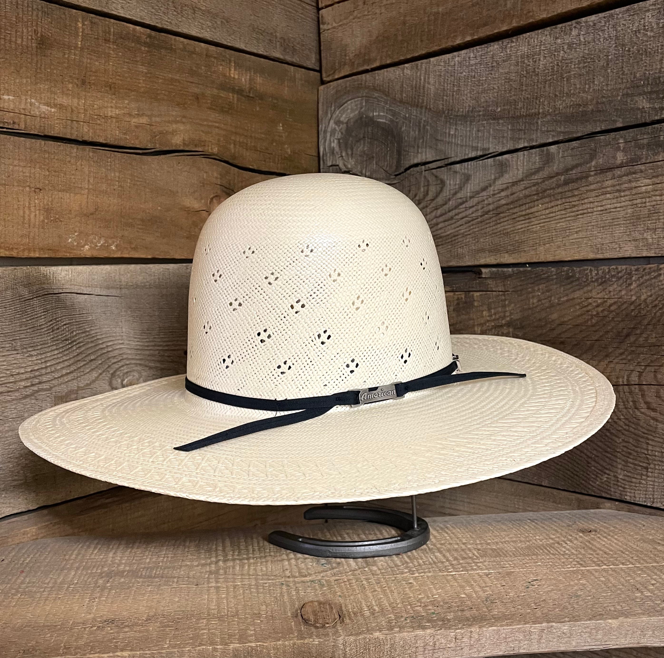 American 8120 4 1/4" Open Crown Straw Hat